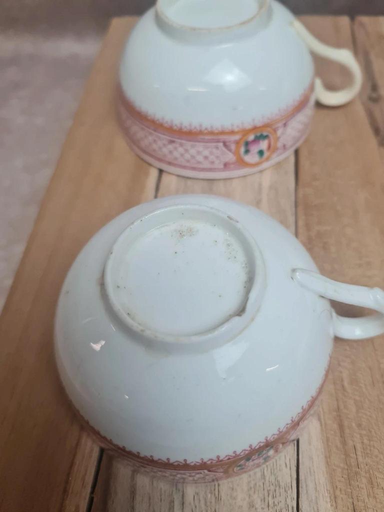 Service ancien 6 tasses porcelaine, Grand Dépôt Émile Bourgeois Paris