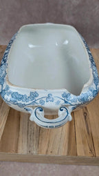 Légumière ancienne Kg Lunéville modèle Marceau décor bleu