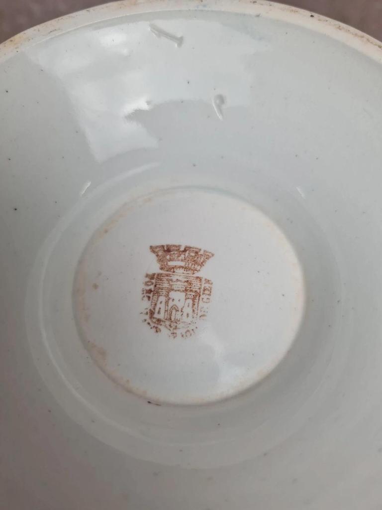 Soupière ancienne Gien décor chardons bleu moucheté terre de fer 🍲🌿