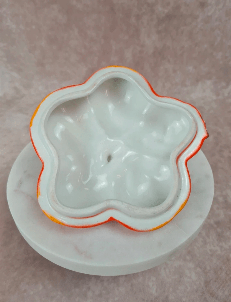 Boîte céramique vintage Mancioli – forme tomate / Citrouille – faïence italienne années 60