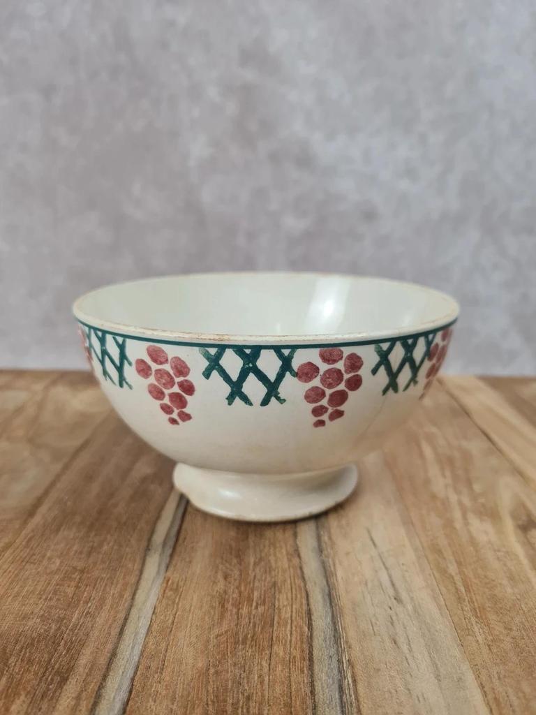 Bol ancien Saint - amand décor grappes 🍇