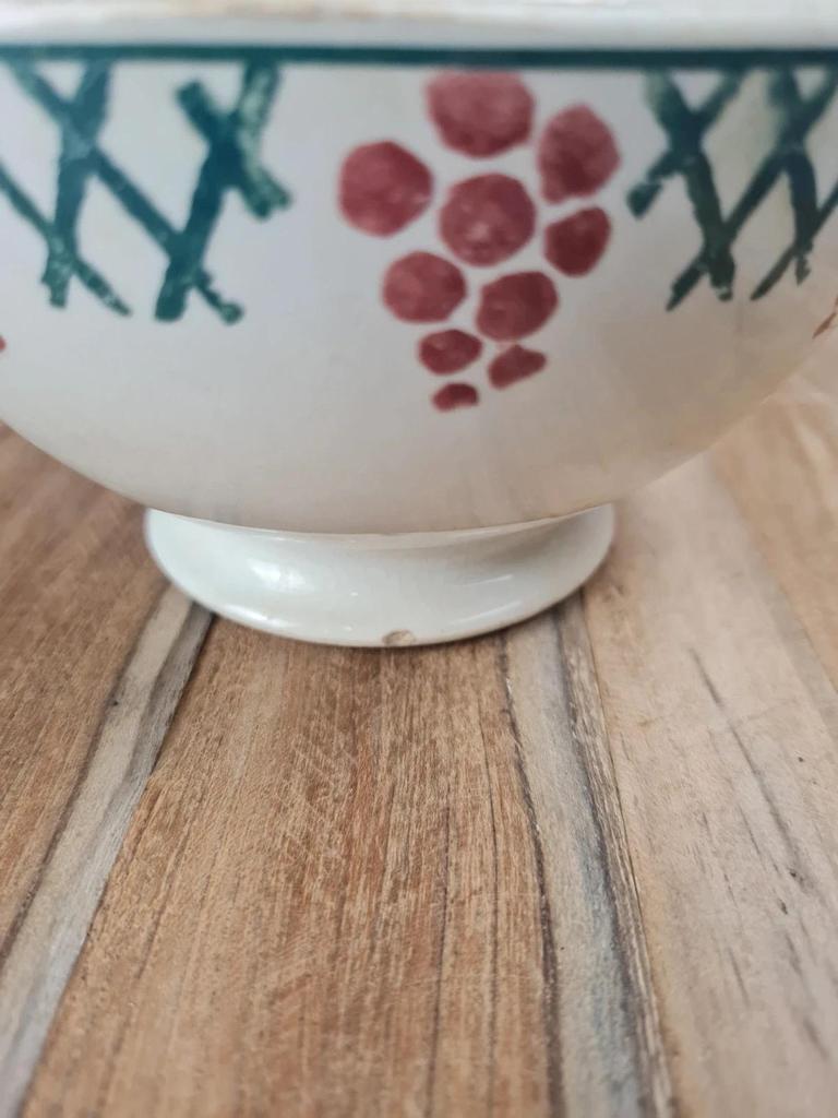 Bol ancien Saint - amand décor grappes 🍇