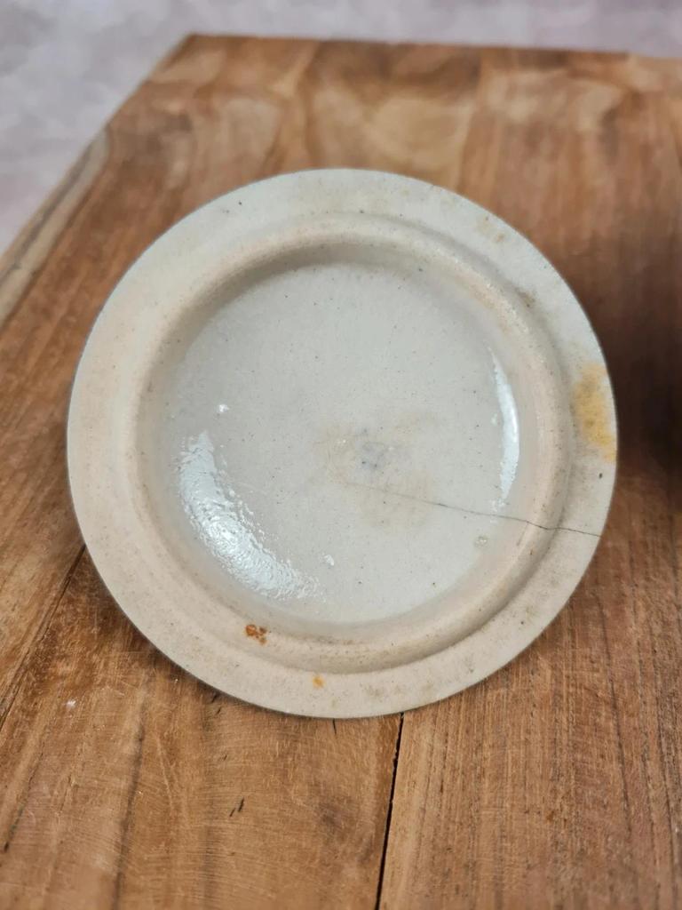 Bonbonnière ancienne en faïence bleu cobalt dorée – fin Xixe / début Xxe