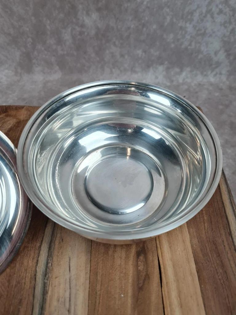 Bonbonnière ancienne en métal argenté Gelb – Motif artichaut Art déco