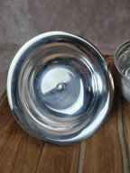 Bonbonnière ancienne en métal argenté Gelb – Motif artichaut Art déco