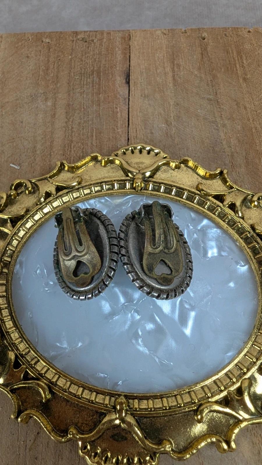 Boucles d’oreilles clip vintage turquoise