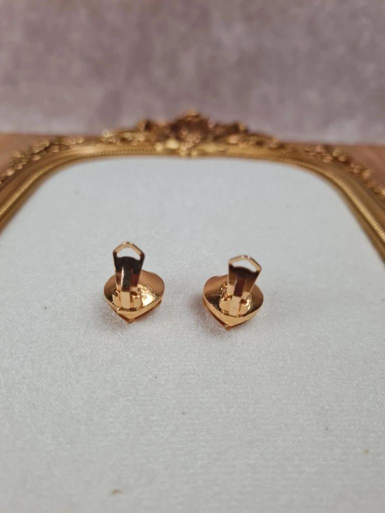 💛 Boucles d’oreilles vintage Ysl cœur ambré – Made in France