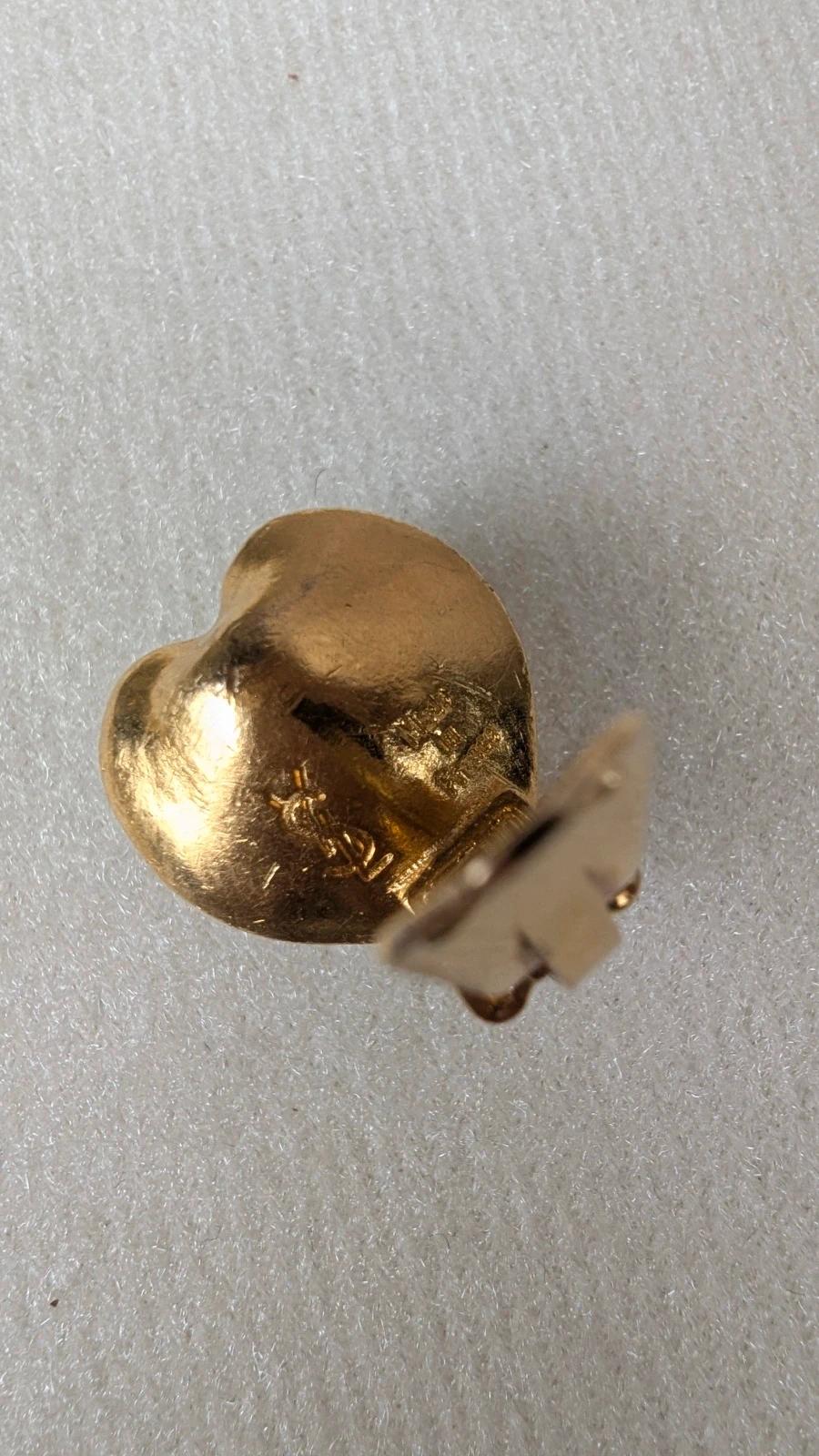 💛 Boucles d’oreilles vintage Ysl cœur ambré – Made in France