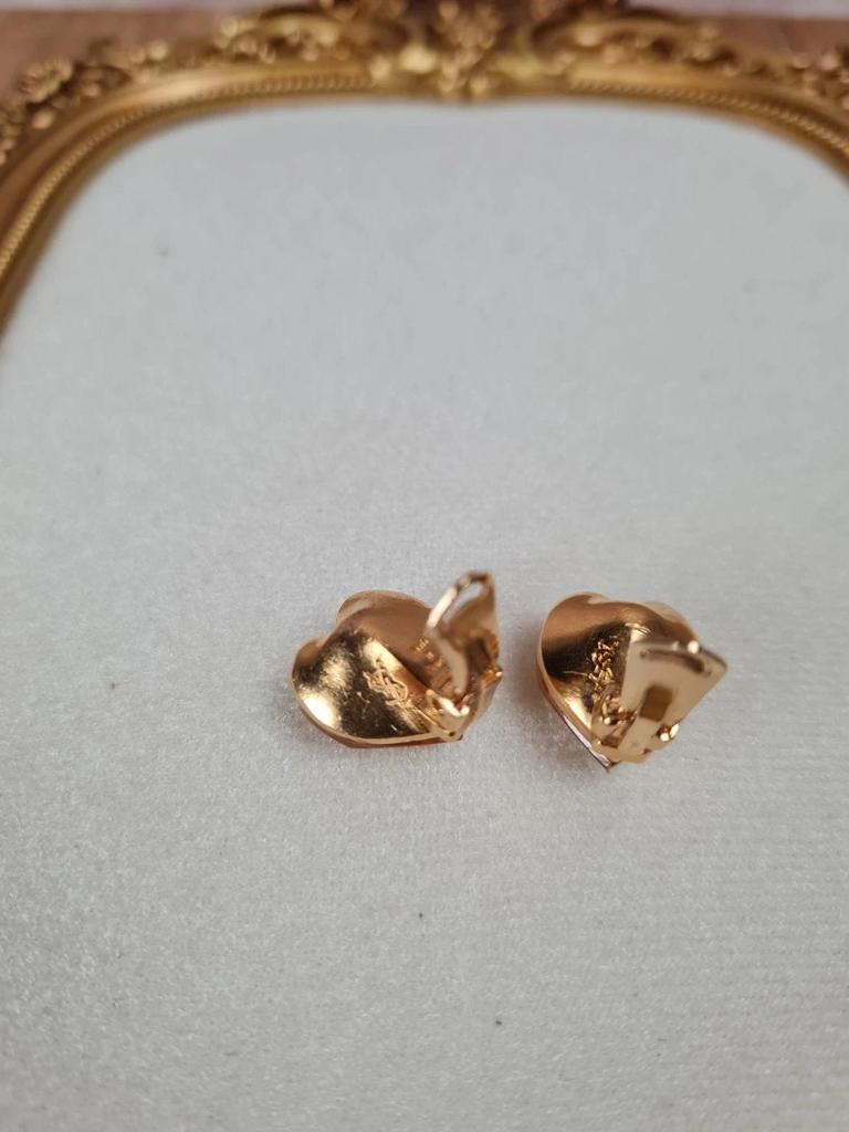 💛 Boucles d’oreilles vintage Ysl cœur ambré – Made in France