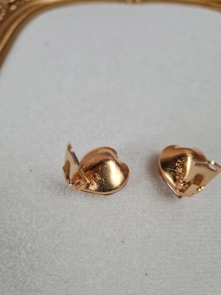 💛 Boucles d’oreilles vintage Ysl cœur ambré – Made in France