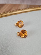 💛 Boucles d’oreilles vintage Ysl cœur ambré – Made in France