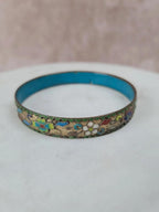 Bracelet cloisonné vintage aux motifs fleuris 🌸