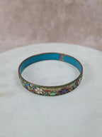 Bracelet cloisonné vintage aux motifs fleuris 🌸