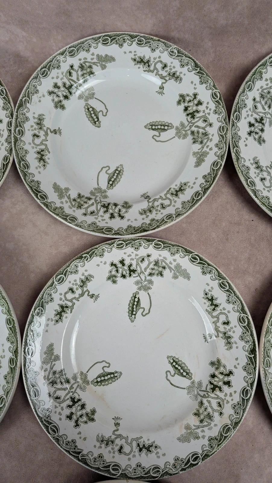 Lot 12 assiettes plates Terre de Fer Saint-amand modèle Modern Style 22 cm