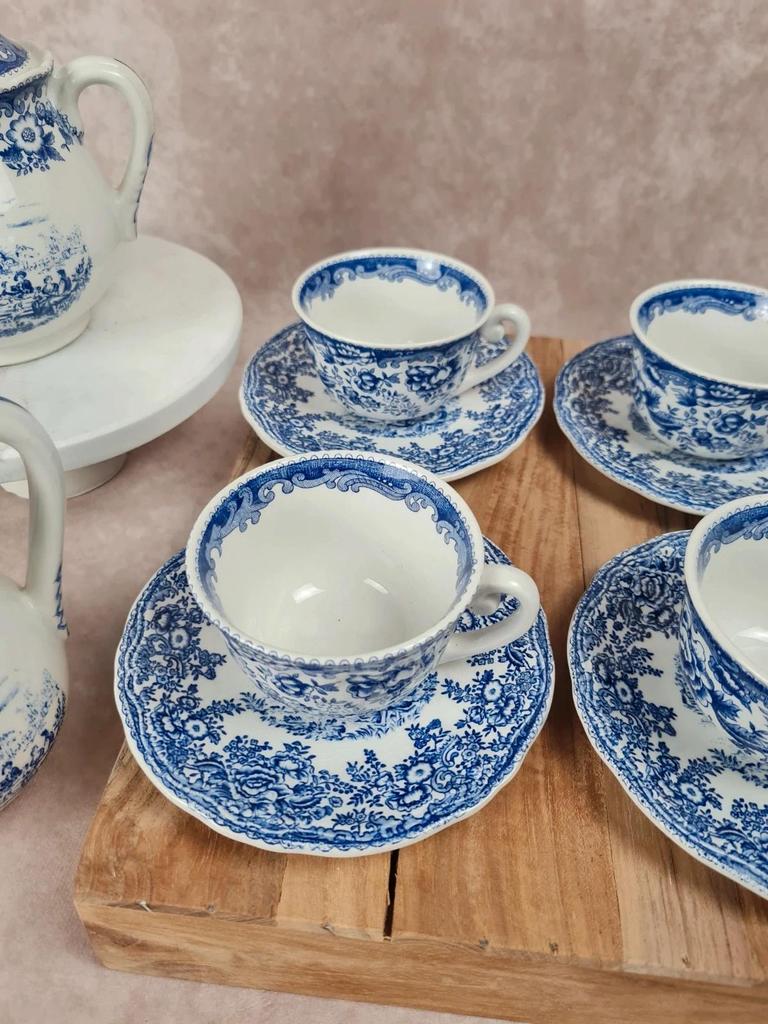 Service à café Kg Lunéville, modèle « Toile de Jouy » Grand Feu