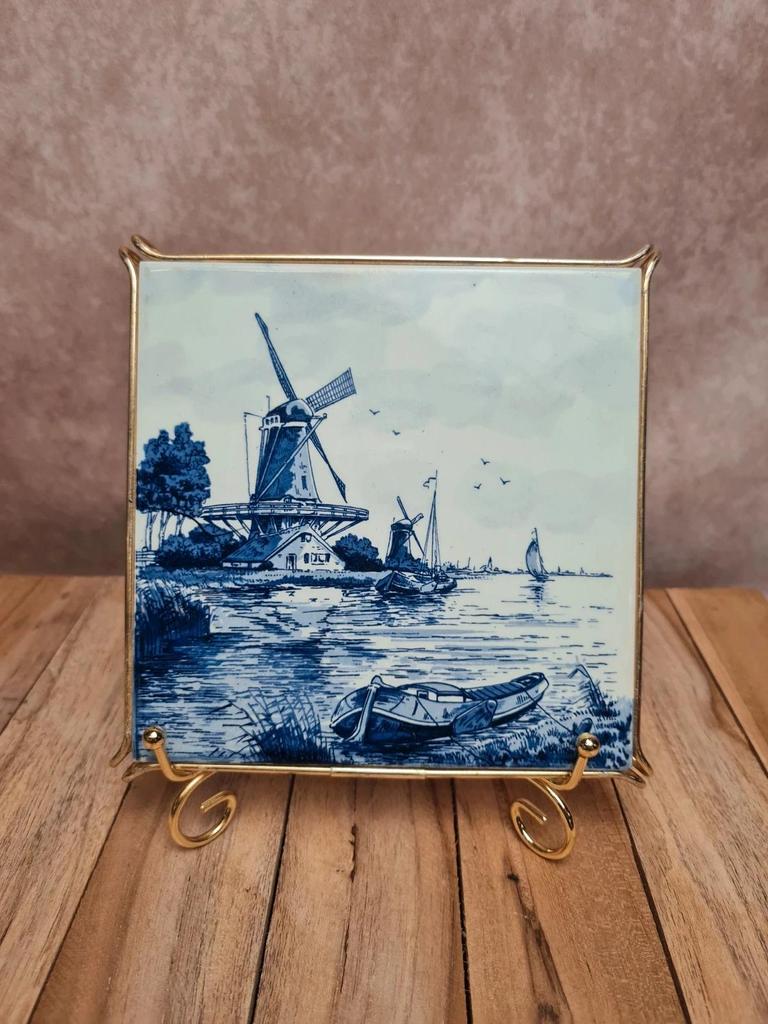Dessous de plat Delft Blue décor moulin hollandais 🇳🇱