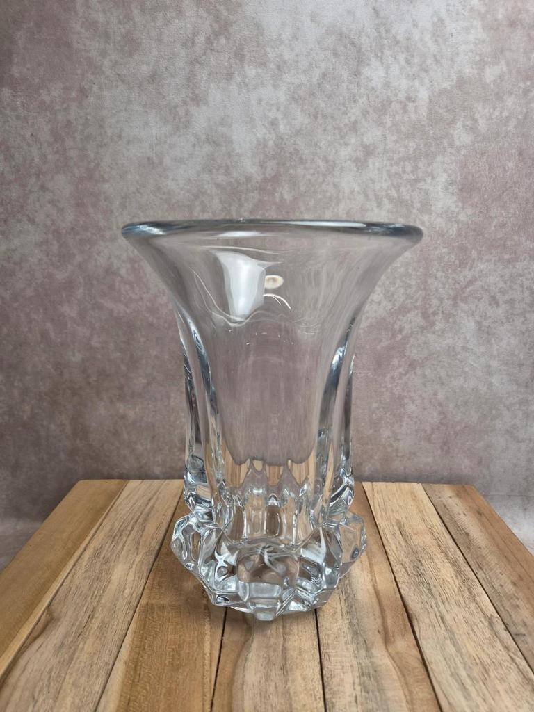 Vase en cristal Art Vannes – grand modèle vintage 24 cm