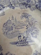 Lot de 8 assiettes à dessert anciennes anglaises J. Marshall & Co Bosphorus faïence violette Xixe