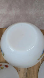 Lot de 3 saladiers vintage Arcopal – motif fleurs des champs