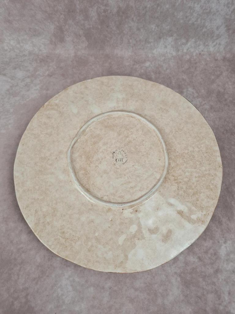 Plat ancien en faïence italienne – Gubbio – C.a.f.f.