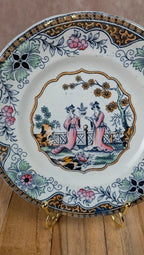Assiette ancienne K&g Lunéville décor scène asiatique