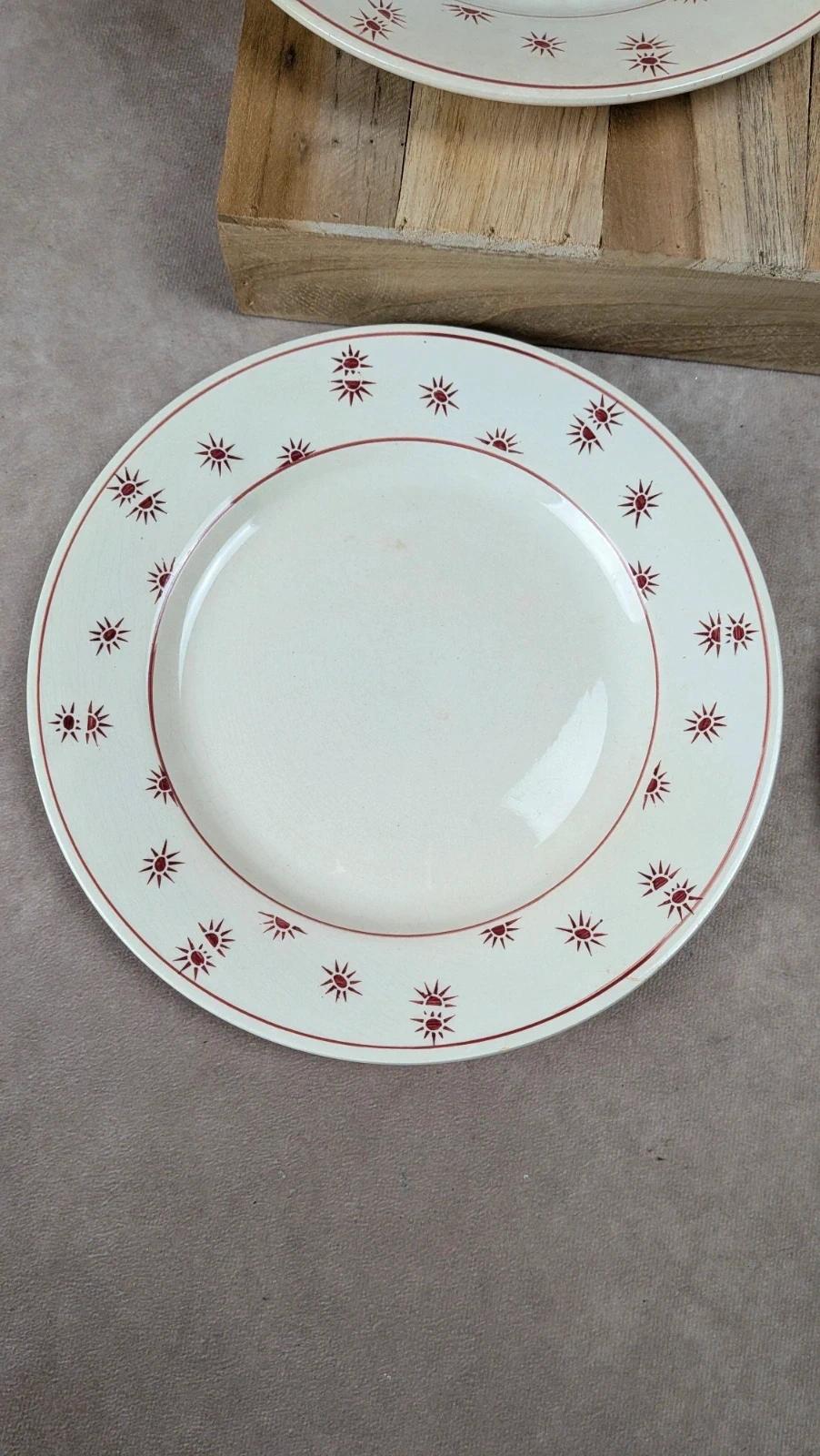 Lot de 4 assiettes plates vintage Sarreguemines – modèle Andrée