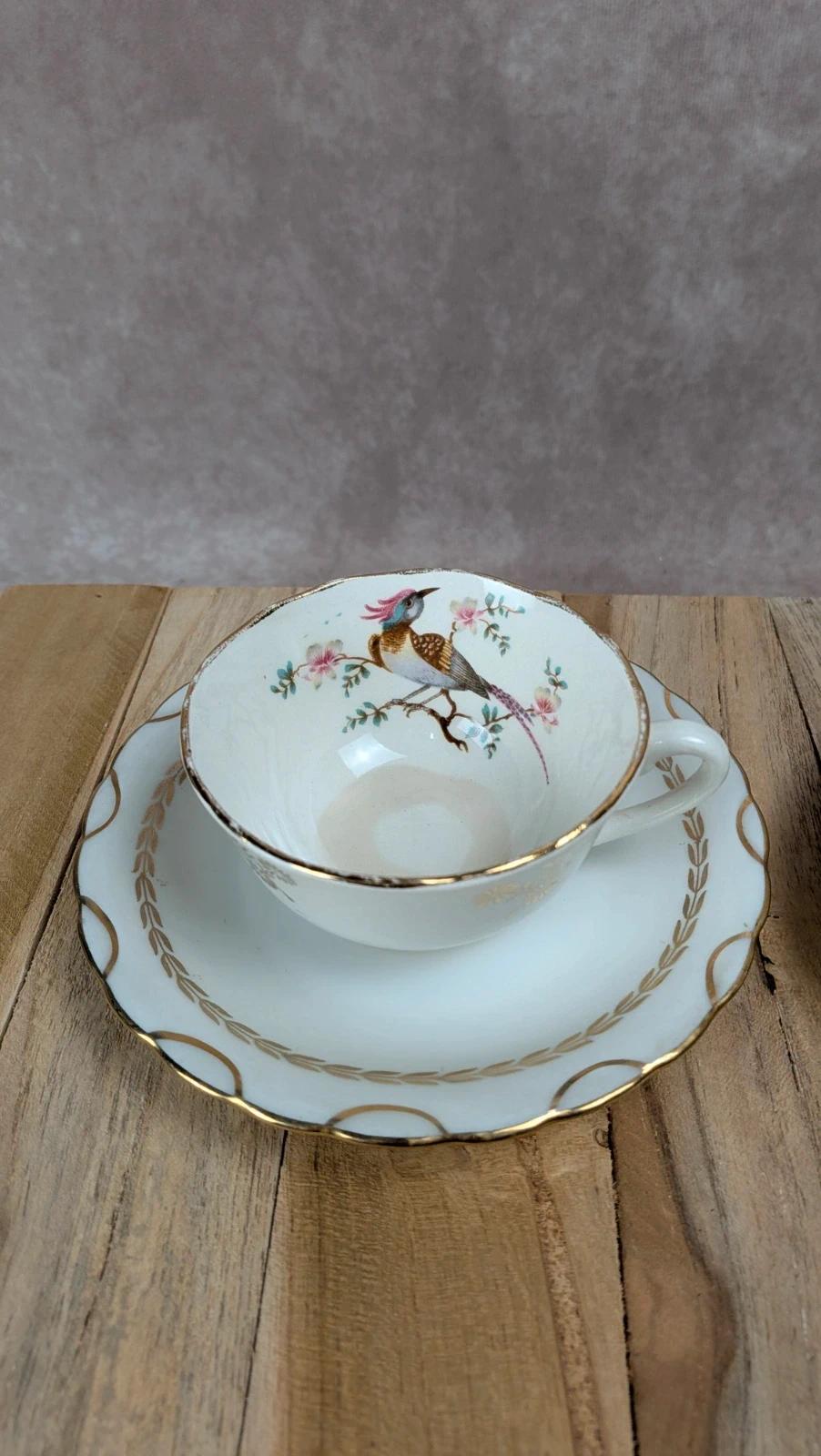 Lot de 2 tasses Gien Yokohama & 2 soucoupes M&s – porcelaine française