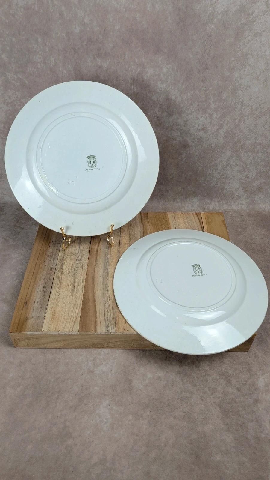 Lot de 2 plats anciens Saint-amand – Terre de fer – Modèle Modern Style