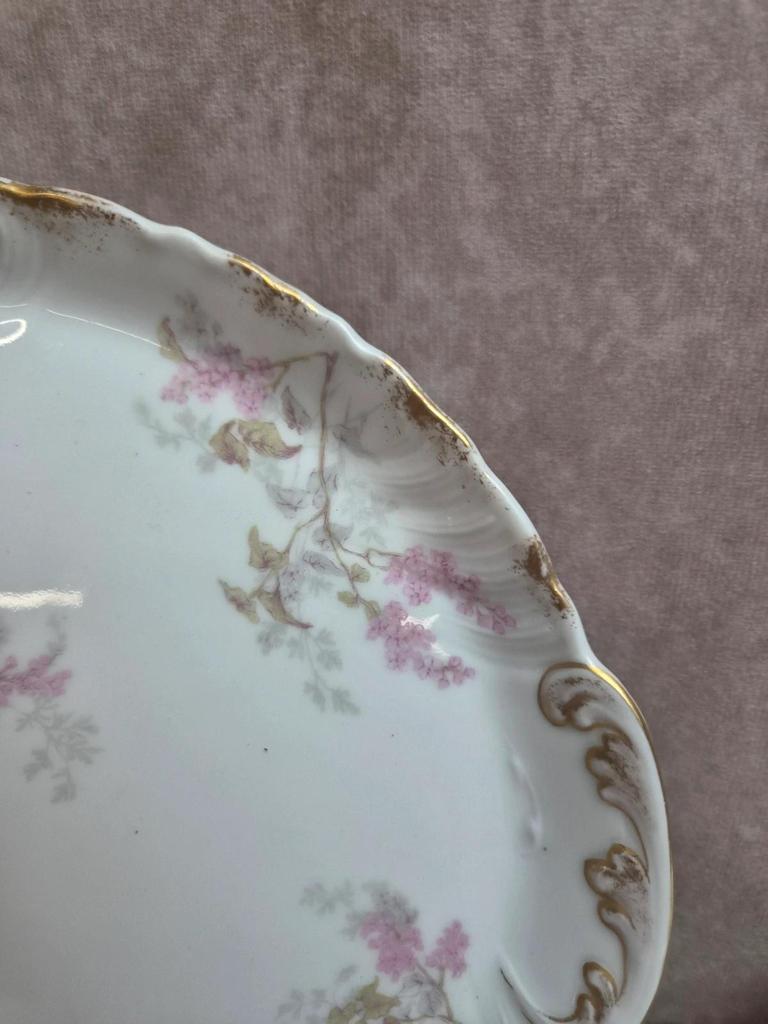 Service à dessert ancien porcelaine de Limoges Cfh Gdm – 7 pièces