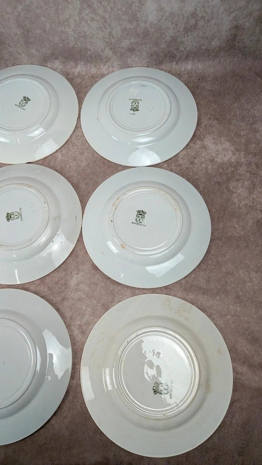 Lot 12 assiettes plates Terre de Fer Saint-amand modèle Modern Style 22 cm