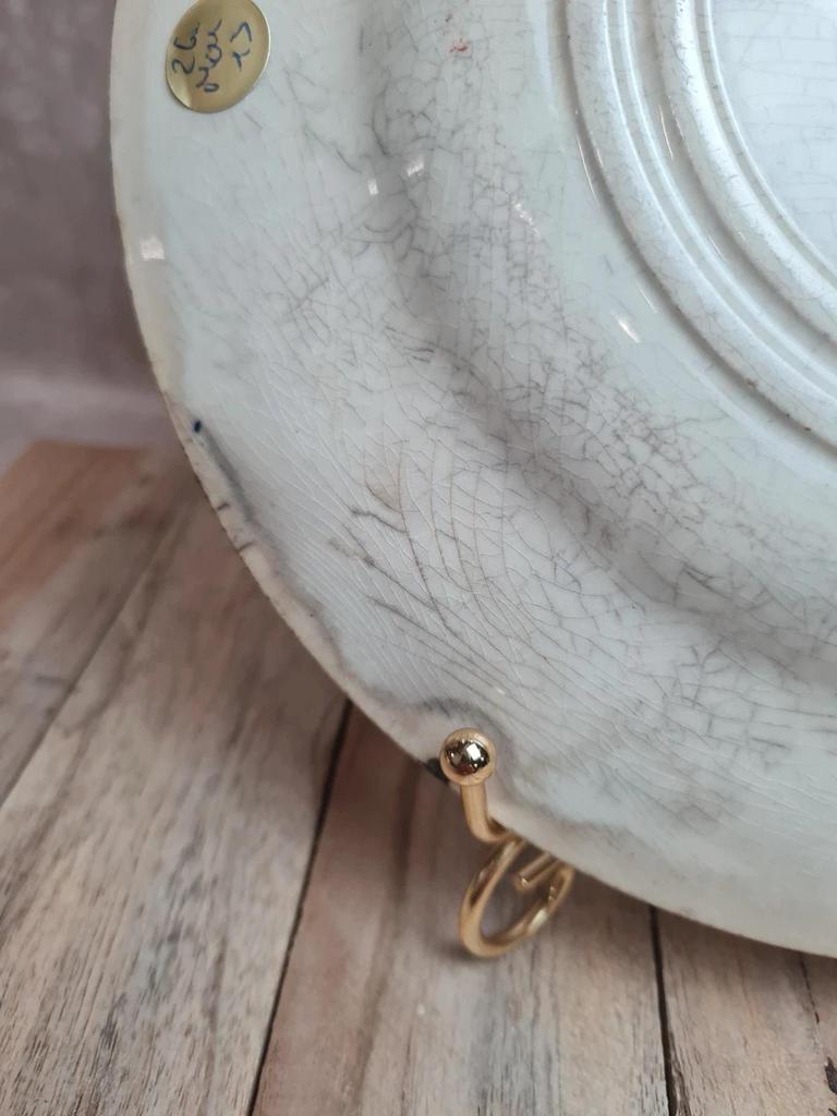 Assiette ancienne décor chardon bleu – esprit Terre de fer 🌿