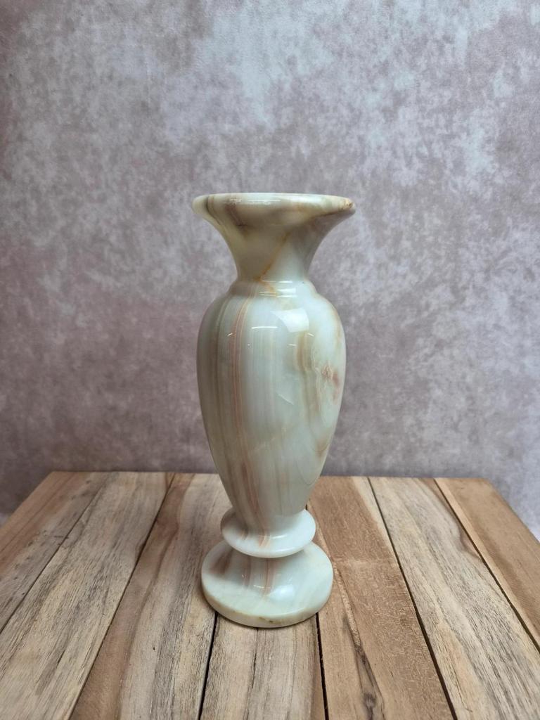 Vase vintage en onyx naturel – 23 cm