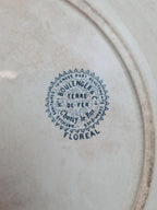Plat ancien Terre de Fer Hb & Cie Choisy-le-roi modèle Floreal 32 cm