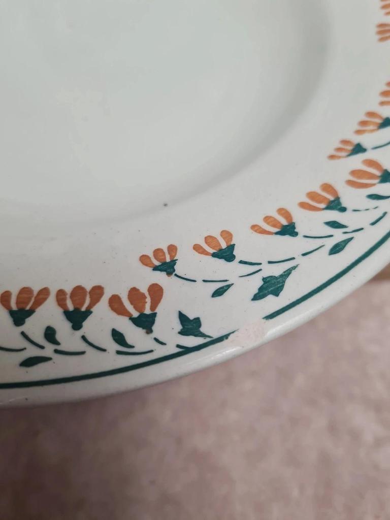 Lot de 2 assiettes creuses Kg Lunéville modèle Moselle 🌿🍂 terre de fer