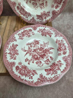 Lot de 4 assiettes creuses Enoch Wedgwood – Asiatic Pheasants – Faïence anglaise vintage