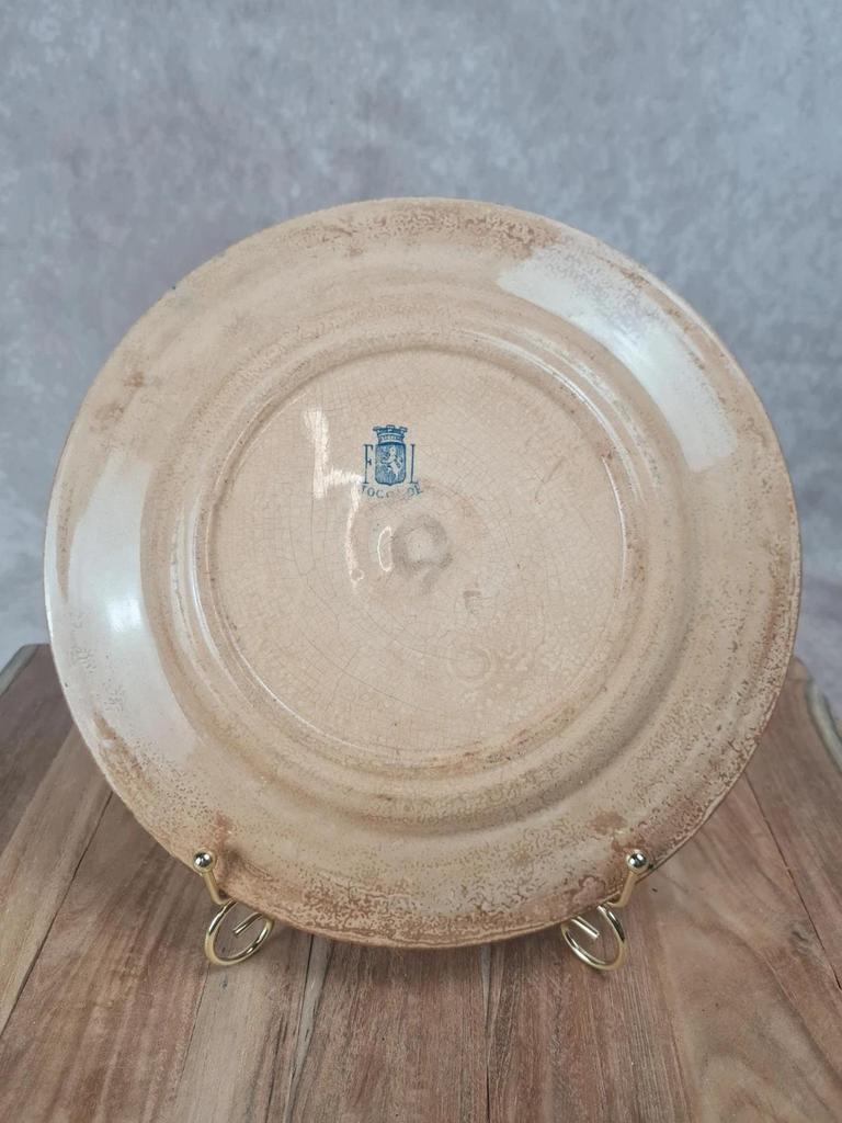 Assiette ancienne modèle “joconde”, décor bleu victorien
