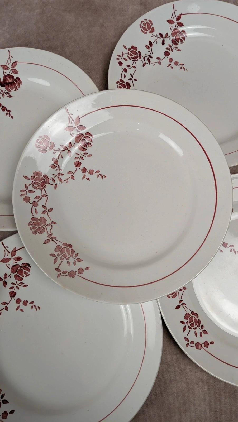 Lot de 6 assiettes plates Saint-amand modèle Marcel