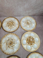Service à huîtres coquillages vintage Longchamp
