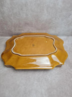 Grand plateau plat Gien France jaune moutarde vintage 🧡