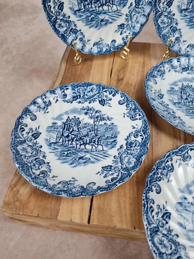 Lot de 7 sous-tasses Johnson Bros Coaching Scenes 🐎💙