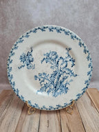 Assiette ancienne décor chardon bleu – esprit Terre de fer 🌿