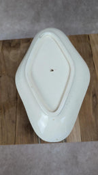 Ancienne saucière Salins – décor bleu sur faïence blanche