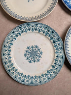 Lot de 6 assiettes plates dépareillées en terre de fer