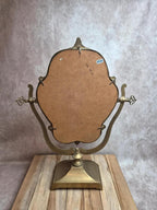 Grand miroir psyché de table en laiton – style Louis Xv rococo – vintage