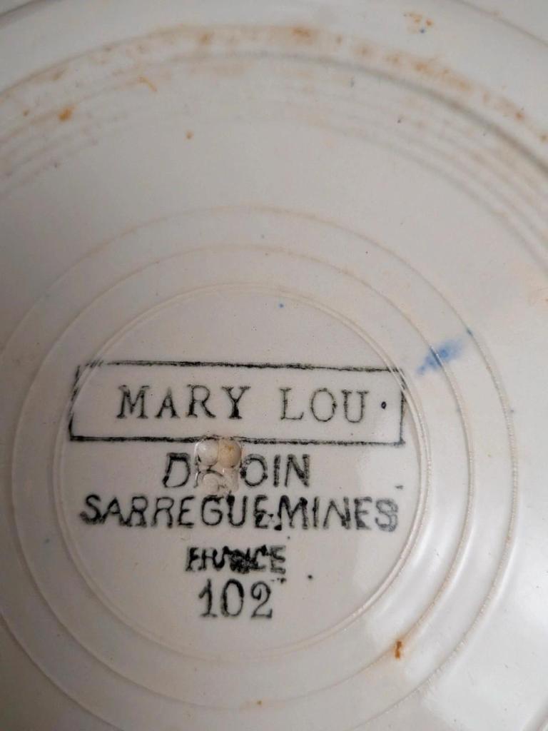 Lot de 2 assiettes creuses vintage Digoin Sarreguemines Marie-lou Terre de Fer