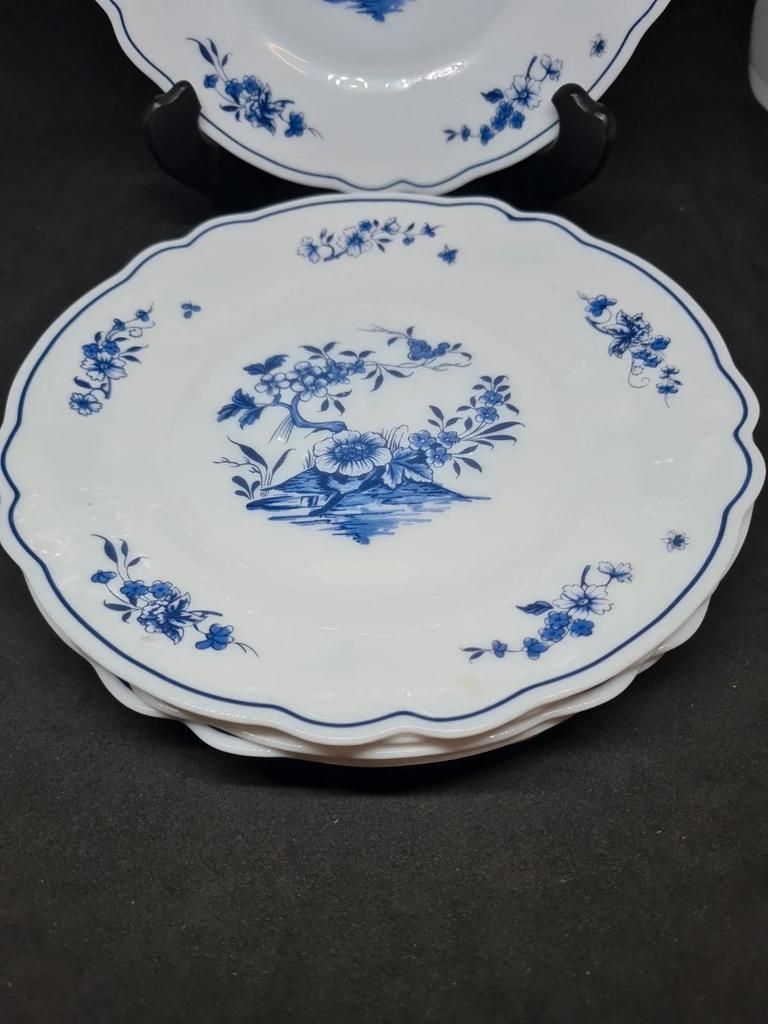 Lot de 6 assiettes Arcopal France 🦋 décor bleu fleuri