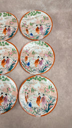 Lot de 9 assiettes + 1 grande assiette style japonais ancien
