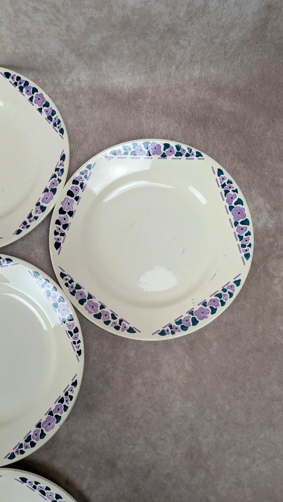 Lot 9 assiettes plates Longchamp Terre de Fer modèle Cannes