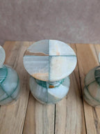 Lot de 4 verres à pied en onyx vintage
