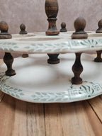 Huilier vinaigrier ancien Gien Clara terre de fer présentoir flacons verre Xixe 🏺